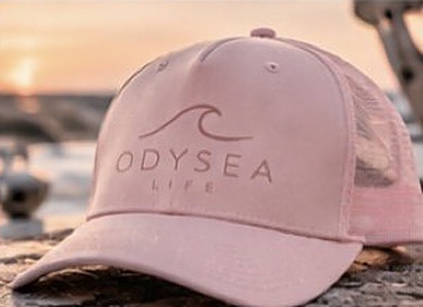 Odysea Life Trucker Hat in blush pink
