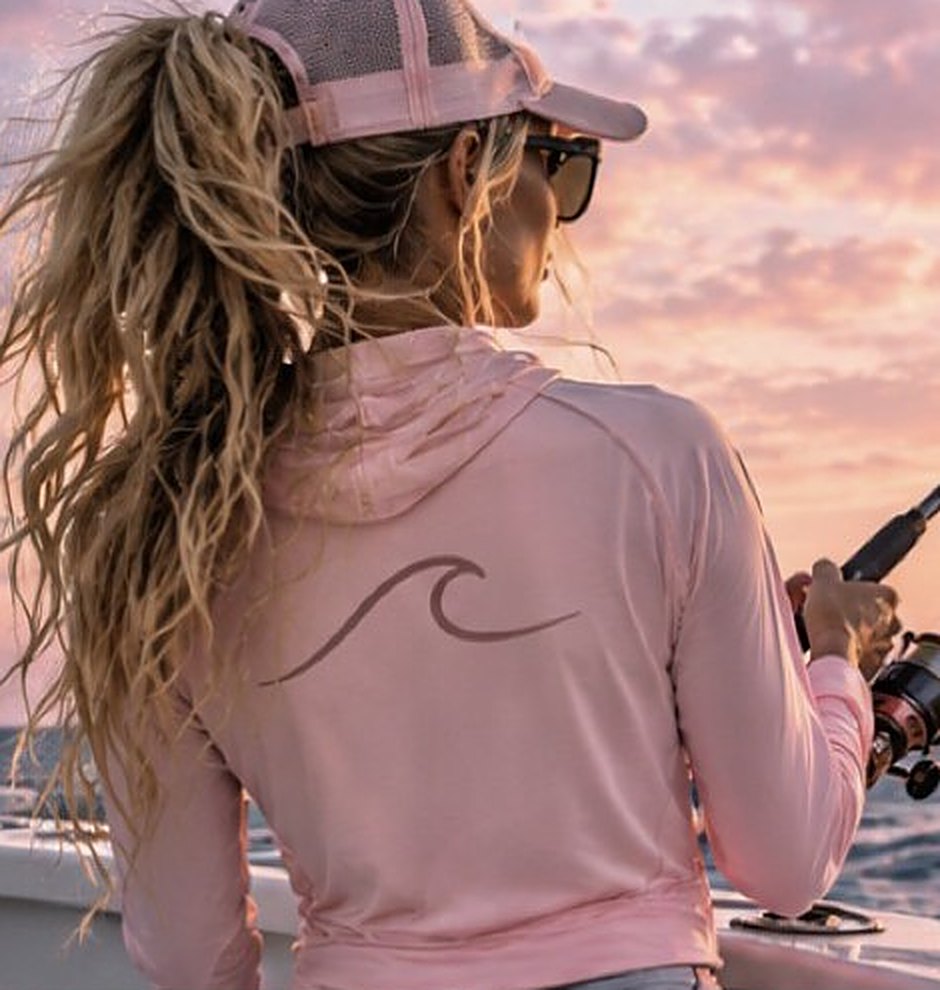 Odysea Life Hooded Sun Shirt in blush pink