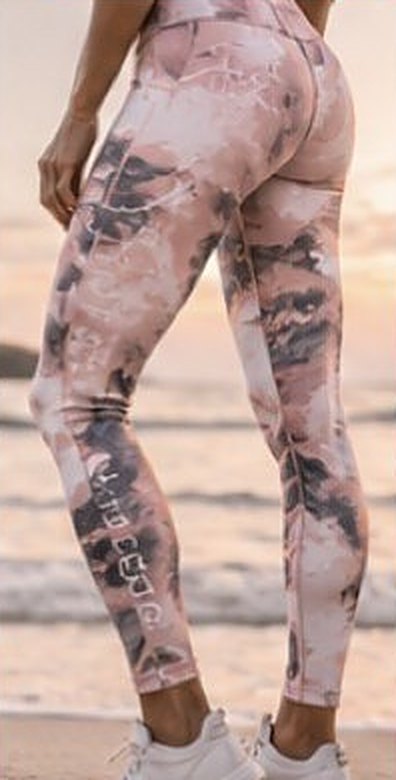 Odysea Life Tie-Dye Leggings in blush pink